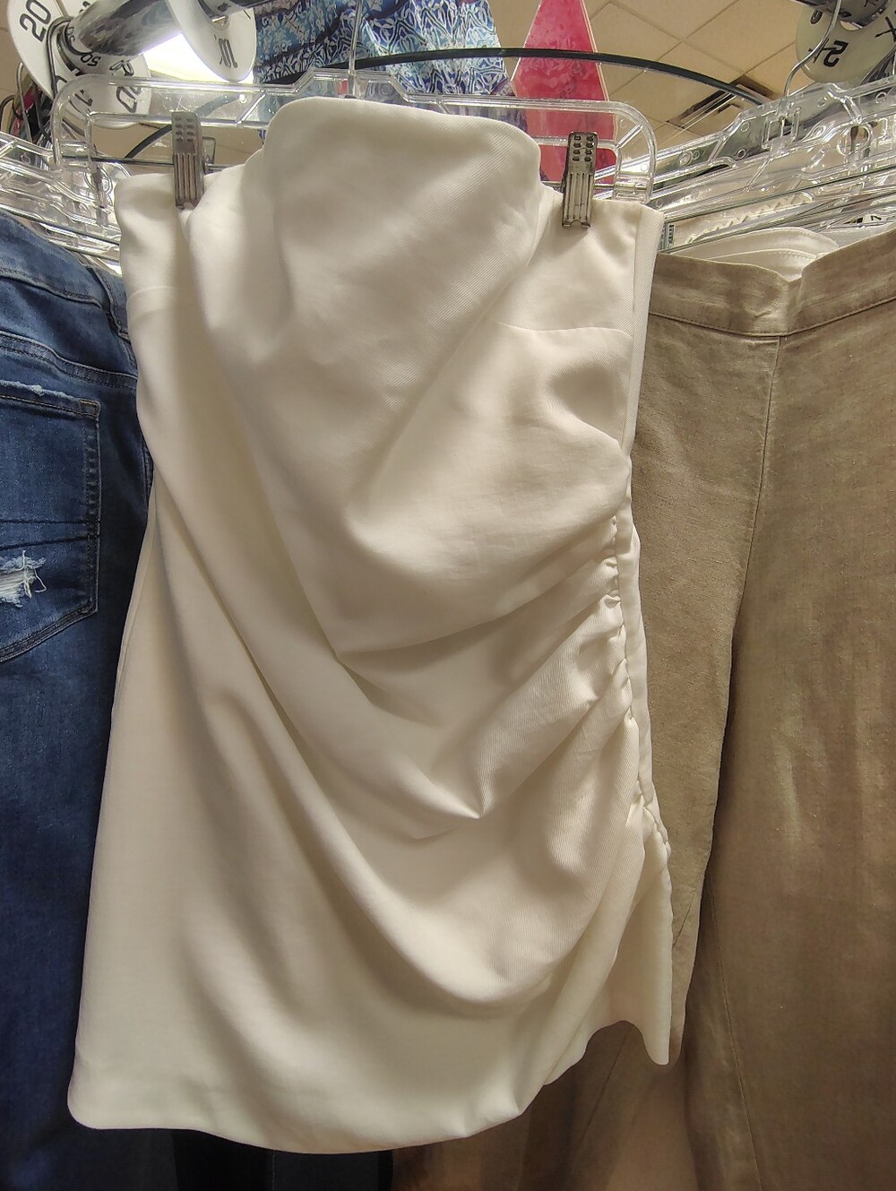 Zara Cream Ruched Mini Dress